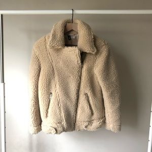 H&M | faux shearling jacket | xs